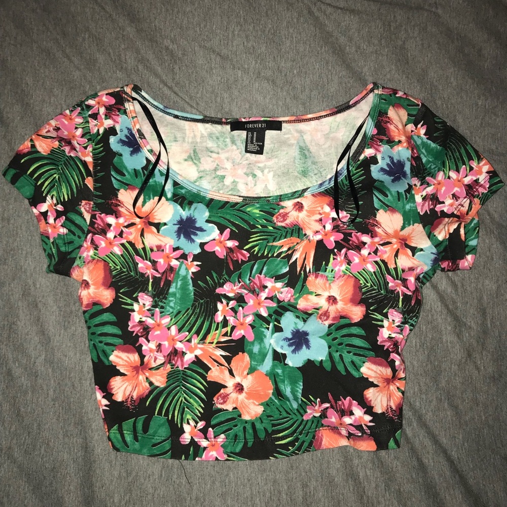 Tropical print crop top